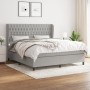 Box spring bed with light gray fabric mattress 180x200 cm by vidaXL, Beds and slatted bases - Ref: Foro24-3128221, Price: 670...