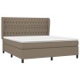 Cama box spring con colchón tela gris taupe 180x200 cm de vidaXL, Camas y somieres - Ref: Foro24-3128225, Precio: 686,74 €, D...