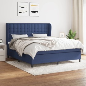 Box spring bed with blue fabric mattress 180x200 cm by vidaXL, Beds and slatted bases - Ref: Foro24-3128307, Price: 629,93 €,...