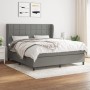 Cama box spring con colchón tela gris oscuro 160x200 cm de vidaXL, Camas y somieres - Ref: Foro24-3127974, Precio: 587,61 €, ...