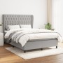 Cama box spring con colchón tela gris claro 140x200 cm de vidaXL, Camas y somieres - Ref: Foro24-3128205, Precio: 562,05 €, D...