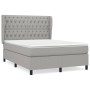 Cama box spring con colchón tela gris claro 140x200 cm de vidaXL, Camas y somieres - Ref: Foro24-3128205, Precio: 562,05 €, D...