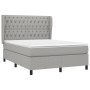 Cama box spring con colchón tela gris claro 140x200 cm de vidaXL, Camas y somieres - Ref: Foro24-3128205, Precio: 562,05 €, D...