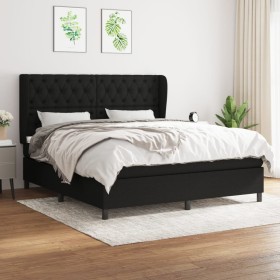 Cama box spring con colchón tela negro 160x200 cm de vidaXL, Camas y somieres - Ref: Foro24-3128215, Precio: 604,35 €, Descue...