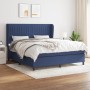 Cama box spring con colchón tela azul 180x200 cm de vidaXL, Camas y somieres - Ref: Foro24-3128147, Precio: 610,95 €, Descuen...