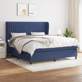 Cama box spring con colchón tela azul 180x200 cm de vidaXL, Camas y somieres - Ref: Foro24-3128147, Precio: 607,99 €, Descuen...