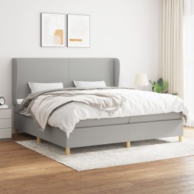 Box spring bed with light gray fabric mattress 200x200 cm by vidaXL, Beds and slatted bases - Ref: Foro24-3128389, Price: 621...