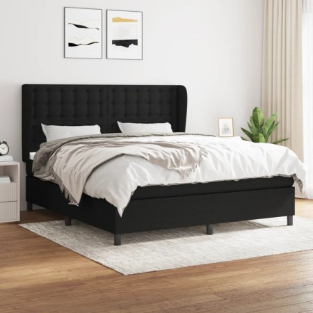 Box spring bed with black fabric mattress 180x200 cm by vidaXL, Beds and slatted bases - Ref: Foro24-3128303, Price: 648,00 €...