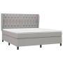 Cama box spring con colchón tela gris claro 160x200 cm de vidaXL, Camas y somieres - Ref: Foro24-3128213, Precio: 630,56 €, D...