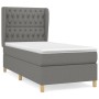 Cama box spring con colchón tela gris oscuro 100x200 cm de vidaXL, Camas y somieres - Ref: Foro24-3128742, Precio: 385,08 €, ...