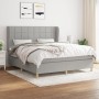 Box spring bed with light gray fabric mattress 180x200 cm by vidaXL, Beds and slatted bases - Ref: Foro24-3128541, Price: 645...