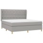 Cama box spring con colchón tela gris claro 180x200 cm de vidaXL, Camas y somieres - Ref: Foro24-3128781, Precio: 681,75 €, D...