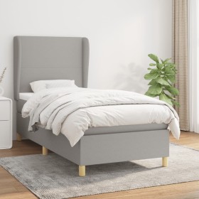 Box spring bed with light gray fabric mattress 80x200 cm by vidaXL, Beds and slatted bases - Ref: Foro24-3128317, Price: 335,...