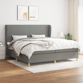 Cama box spring con colchón tela gris oscuro 200x200 cm de vidaXL, Camas y somieres - Ref: Foro24-3128390, Precio: 604,99 €, ...