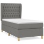 Cama box spring con colchón tela gris oscuro 90x190 cm de vidaXL, Camas y somieres - Ref: Foro24-3128726, Precio: 369,56 €, D...