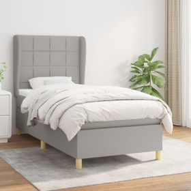 Box spring bed with light gray fabric mattress 100x200 cm by vidaXL, Beds and slatted bases - Ref: Foro24-3128501, Price: 376...