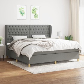 Cama box spring con colchón tela gris oscuro 200x200 cm de vidaXL, Camas y somieres - Ref: Foro24-3128790, Precio: 622,99 €, ...