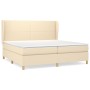 Box spring bed with cream fabric mattress 200x200 cm by vidaXL, Beds and slatted bases - Ref: Foro24-3128394, Price: 682,95 €...