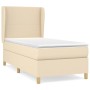 Box spring bed with cream fabric mattress 100x200 cm by vidaXL, Beds and slatted bases - Ref: Foro24-3128346, Price: 402,86 €...