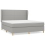 Cama box spring con colchón tela gris claro 180x200 cm de vidaXL, Camas y somieres - Ref: Foro24-3128381, Precio: 647,04 €, D...