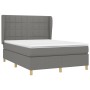 Cama box spring con colchón tela gris oscuro 140x200 cm de vidaXL, Camas y somieres - Ref: Foro24-3128526, Precio: 534,55 €, ...