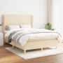 Box spring bed with cream fabric mattress 140x200 cm by vidaXL, Beds and slatted bases - Ref: Foro24-3128370, Price: 504,19 €...