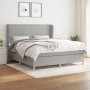 Cama box spring con colchón tela gris claro 160x200 cm de vidaXL, Camas y somieres - Ref: Foro24-3128373, Precio: 586,79 €, D...