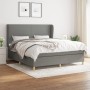 Cama box spring con colchón tela gris oscuro 180x200 cm de vidaXL, Camas y somieres - Ref: Foro24-3128382, Precio: 646,03 €, ...