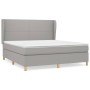 Box spring bed with light gray fabric mattress 160x200 cm by vidaXL, Beds and slatted bases - Ref: Foro24-3128373, Price: 586...