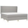 Box spring bed with light gray fabric mattress 160x200 cm by vidaXL, Beds and slatted bases - Ref: Foro24-3128373, Price: 586...