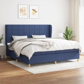 Box spring bed with blue fabric mattress 200x200 cm by vidaXL, Beds and slatted bases - Ref: Foro24-3128555, Price: 695,99 €,...