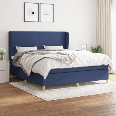 Box spring bed with blue fabric mattress 180x200 cm by vidaXL, Beds and slatted bases - Ref: Foro24-3128387, Price: 610,70 €,...