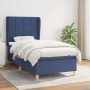 Box spring bed with blue fabric mattress 100x200 cm by vidaXL, Beds and slatted bases - Ref: Foro24-3128507, Price: 396,23 €,...