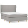 Box spring bed with light gray fabric mattress 140x190 cm by vidaXL, Beds and slatted bases - Ref: Foro24-3128437, Price: 510...