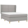 Box spring bed with light gray fabric mattress 140x190 cm by vidaXL, Beds and slatted bases - Ref: Foro24-3128437, Price: 510...