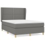 Cama box spring con colchón tela gris oscuro 140x190 cm de vidaXL, Camas y somieres - Ref: Foro24-3128438, Precio: 522,44 €, ...