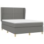 Cama box spring con colchón tela gris oscuro 140x190 cm de vidaXL, Camas y somieres - Ref: Foro24-3128438, Precio: 494,68 €, ...