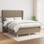 Box spring bed with taupe gray fabric mattress 140x200 cm by vidaXL, Beds and slatted bases - Ref: Foro24-3128529, Price: 567...