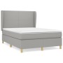 Cama box spring con colchón tela gris claro 140x190 cm de vidaXL, Camas y somieres - Ref: Foro24-3128357, Precio: 542,27 €, D...