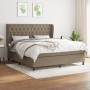 Box spring bed with taupe gray fabric mattress 160x200 cm by vidaXL, Beds and slatted bases - Ref: Foro24-3128217, Price: 641...