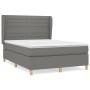 Cama box spring con colchón tela gris oscuro 140x190 cm de vidaXL, Camas y somieres - Ref: Foro24-3128598, Precio: 533,46 €, ...