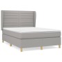 Cama box spring con colchón tela gris claro 140x190 cm de vidaXL, Camas y somieres - Ref: Foro24-3128597, Precio: 531,89 €, D...