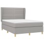 Box spring bed with light gray fabric mattress 140x190 cm by vidaXL, Beds and slatted bases - Ref: Foro24-3128597, Price: 518...