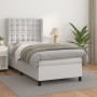 Box spring bed with white synthetic leather mattress 90x190 cm by vidaXL, Beds and slatted bases - Ref: Foro24-3129010, Price...