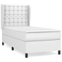 Cama box spring con colchón cuero sintético blanco 90x190 cm de vidaXL, Camas y somieres - Ref: Foro24-3129010, Precio: 395,6...