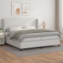 Box spring bed with white synthetic leather mattress 200x200 cm by vidaXL, Beds and slatted bases - Ref: Foro24-3128932, Pric...