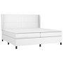 Box spring bed with white synthetic leather mattress 200x200 cm by vidaXL, Beds and slatted bases - Ref: Foro24-3128932, Pric...