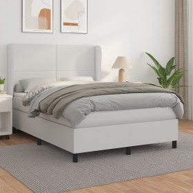 Box spring bed with white synthetic leather mattress 140x200cm by vidaXL, Beds and slatted bases - Ref: Foro24-3128914, Price...