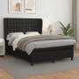 Box spring bed with black synthetic leather mattress 140x200cm by vidaXL, Beds and slatted bases - Ref: Foro24-3129033, Price...