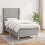 Box spring bed with light gray fabric mattress 100x200 cm by vidaXL, Beds and slatted bases - Ref: Foro24-3128341, Price: 372...